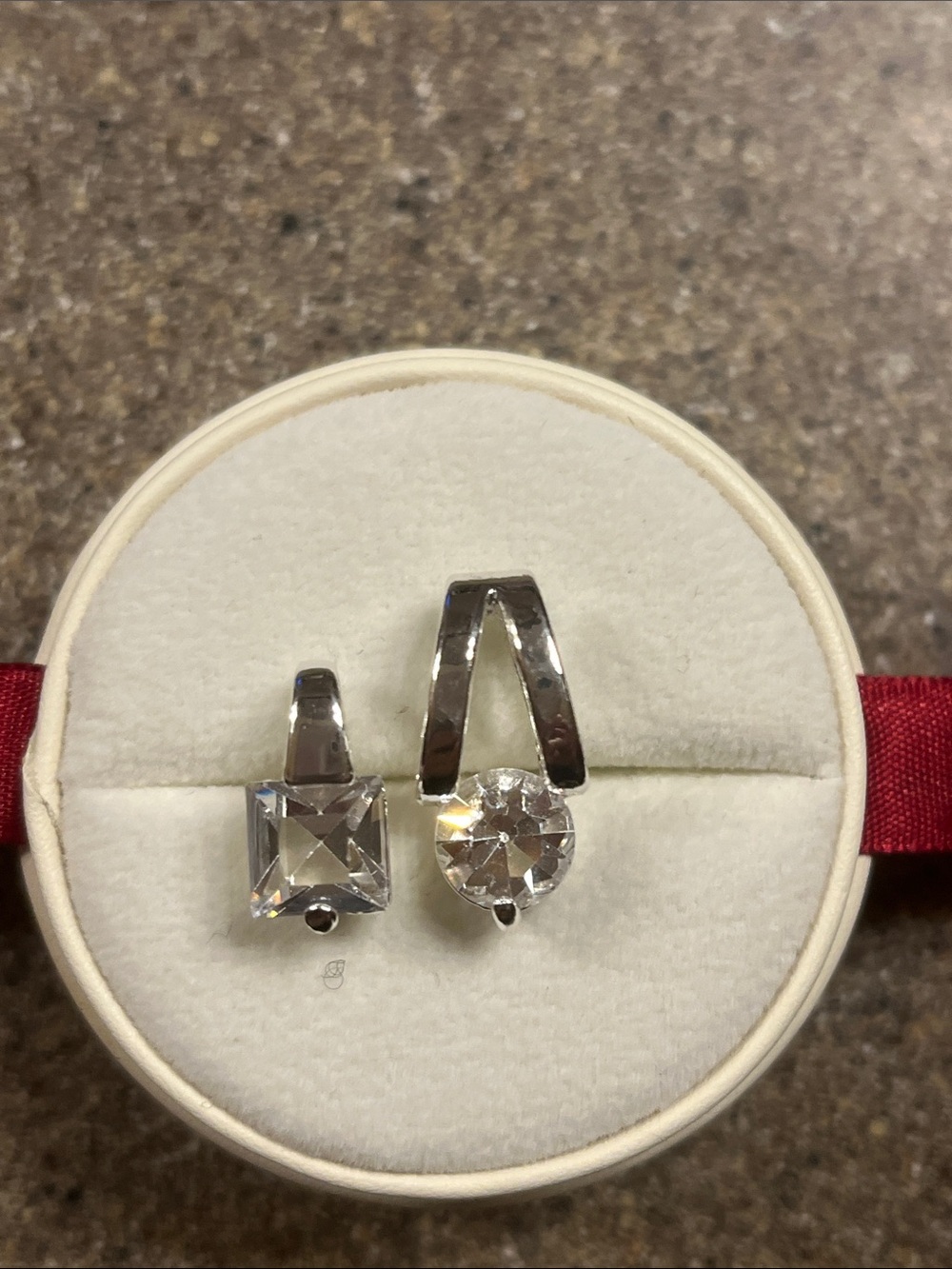 Silver-Tone Clear Stone Pendants